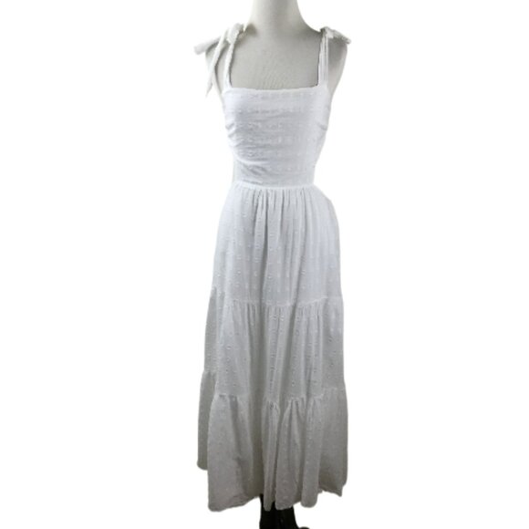 MinkPink Swiss Dot White Maxi Dress m - Picture 9 of 9